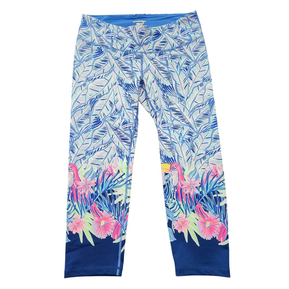 Lilly Pulitzer Jolena Weekender Bennett Blue Let's Mango Capri Leggings Size M